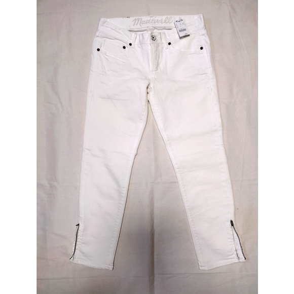 Madewell ankle zip crop white jeans size 27 - Picture 2 of 16